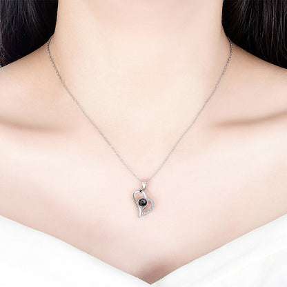 Eternal Preserved Real Rose Gift Box with Necklace I Love You in 100 Languages